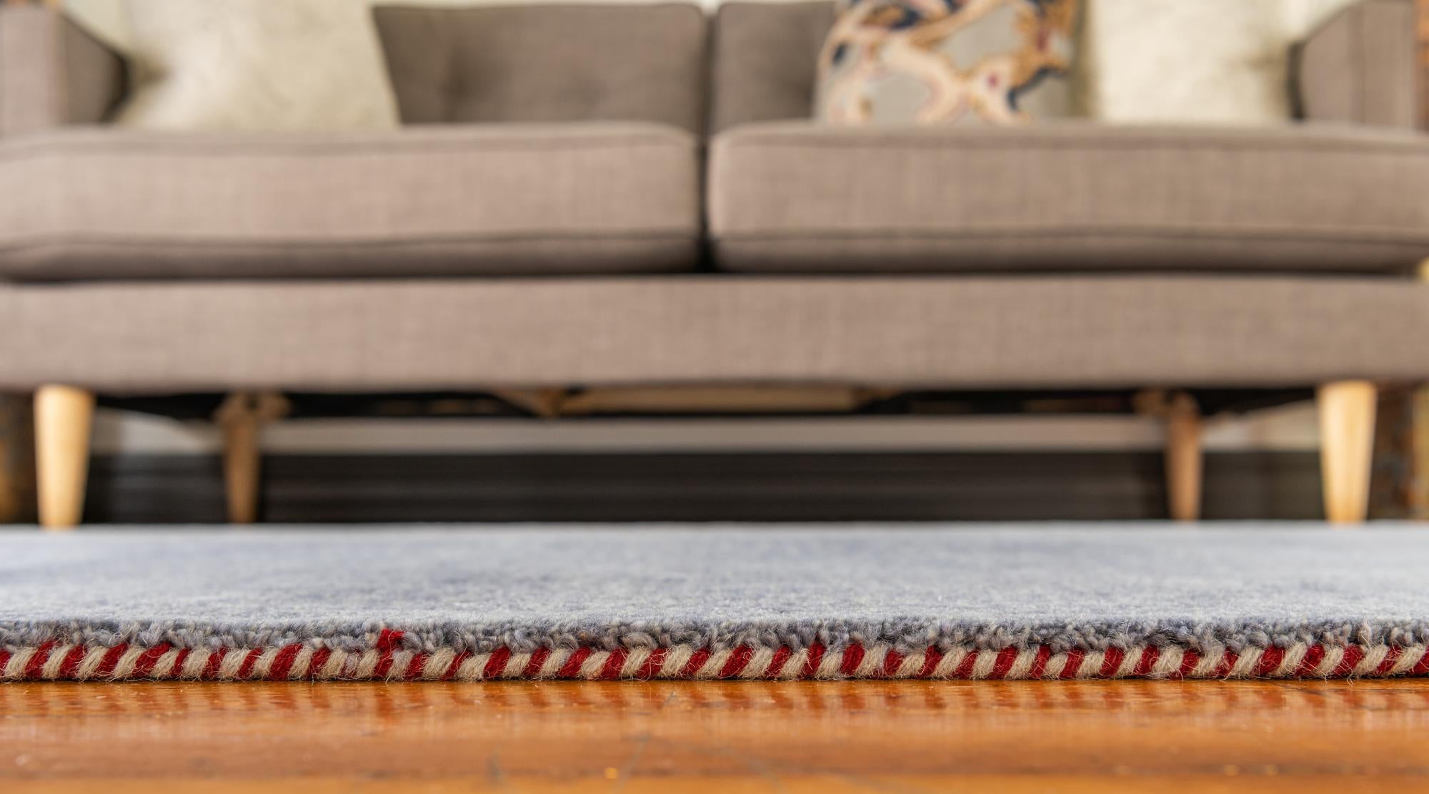 6' 7 x 9' 10 Hand Knotted Solid Gabbeh Wool Rug