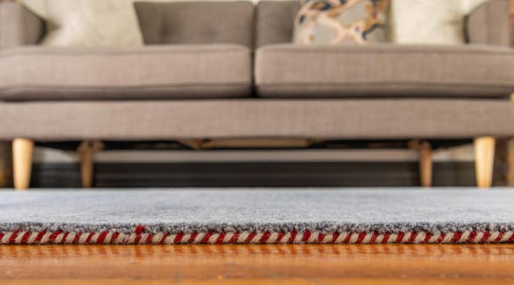 Detail image of 6' 7 x 9' 10 Hand Knotted Solid Gabbeh Wool Rug