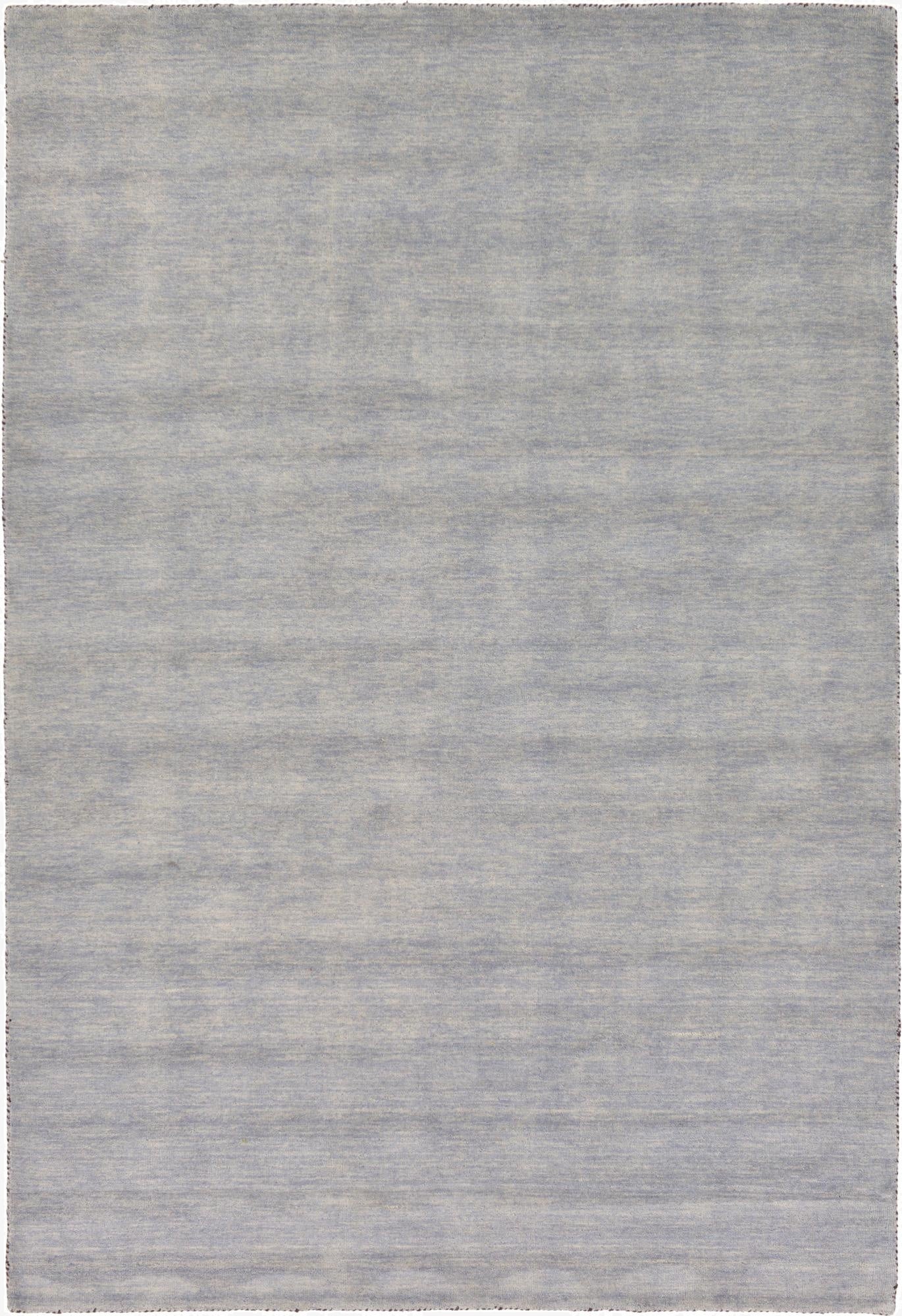 Gray Hand Knotted Solid Gabbeh Wool Rug