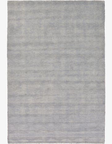 Gray Hand Knotted Solid Gabbeh Wool Rug