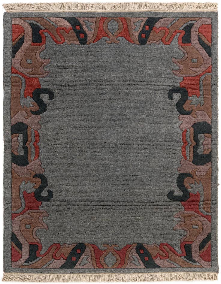 Detail image of 4' x 5' 10 Hand Knotted Tibet Wool Rug