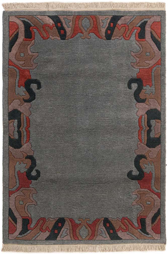 4' x 5' 10 Hand Knotted Tibet Wool Rug