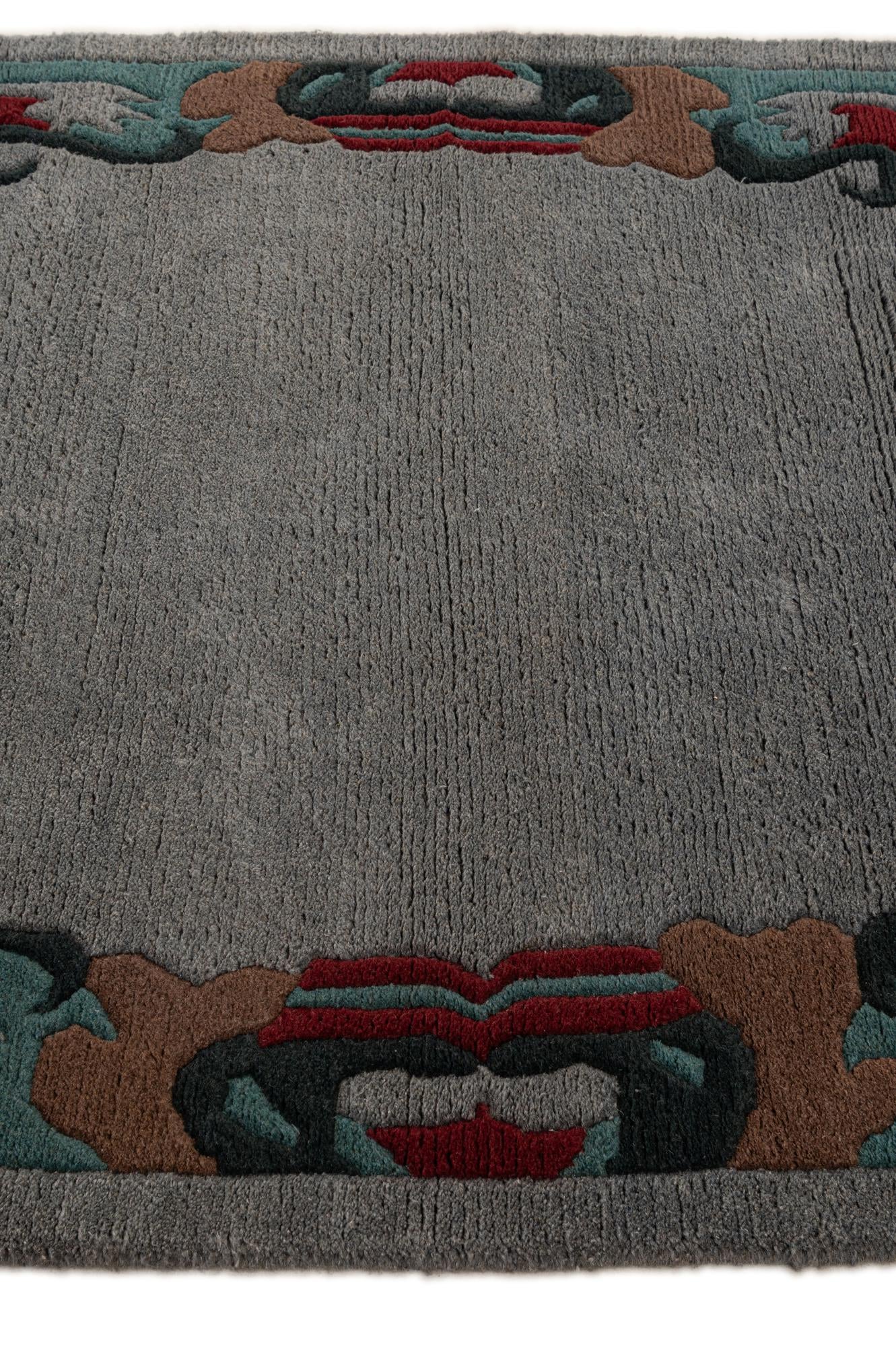4' 3 x 6' 1 Hand Knotted Tibet Wool Rug