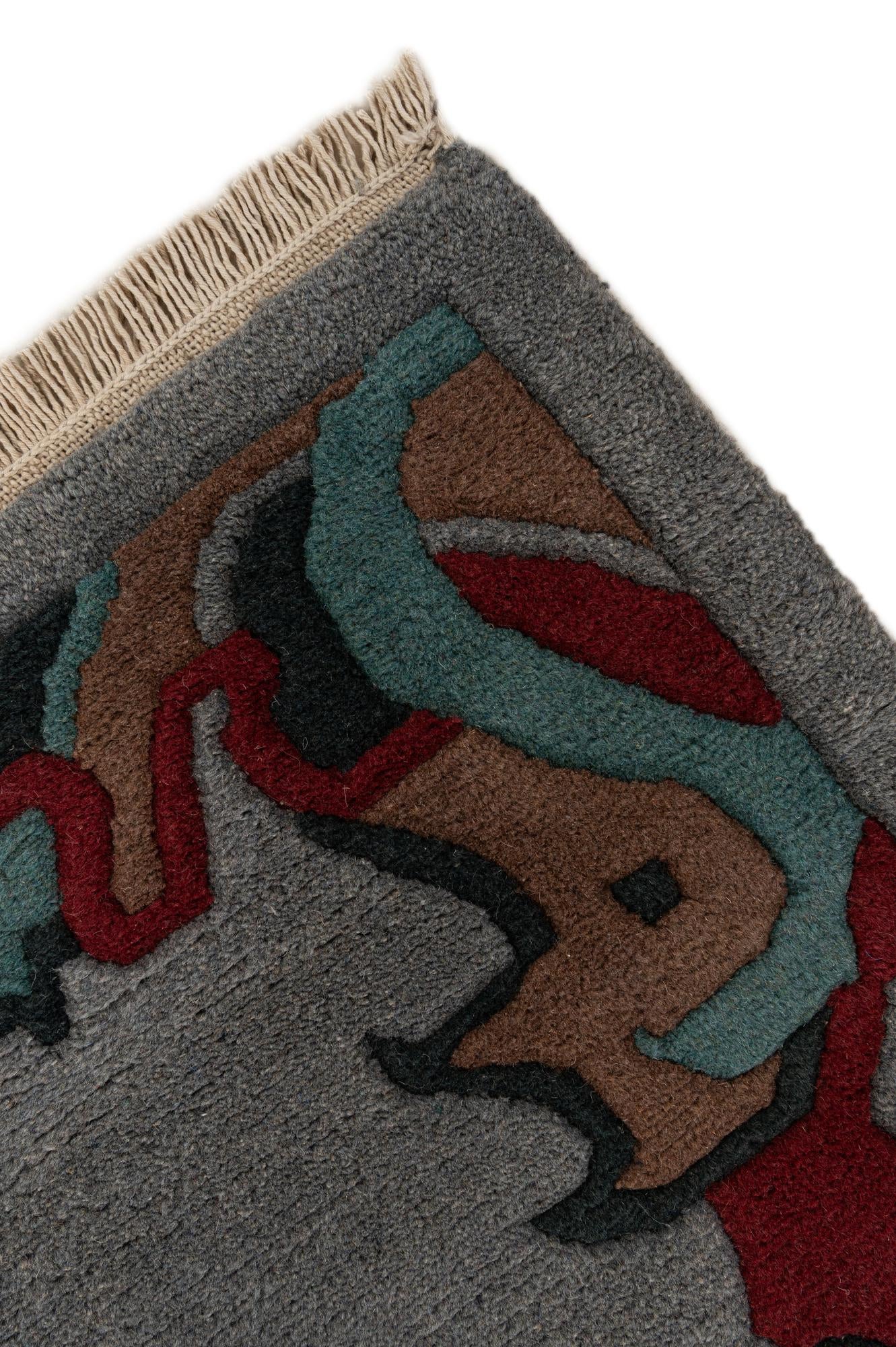 4' 3 x 6' 1 Hand Knotted Tibet Wool Rug