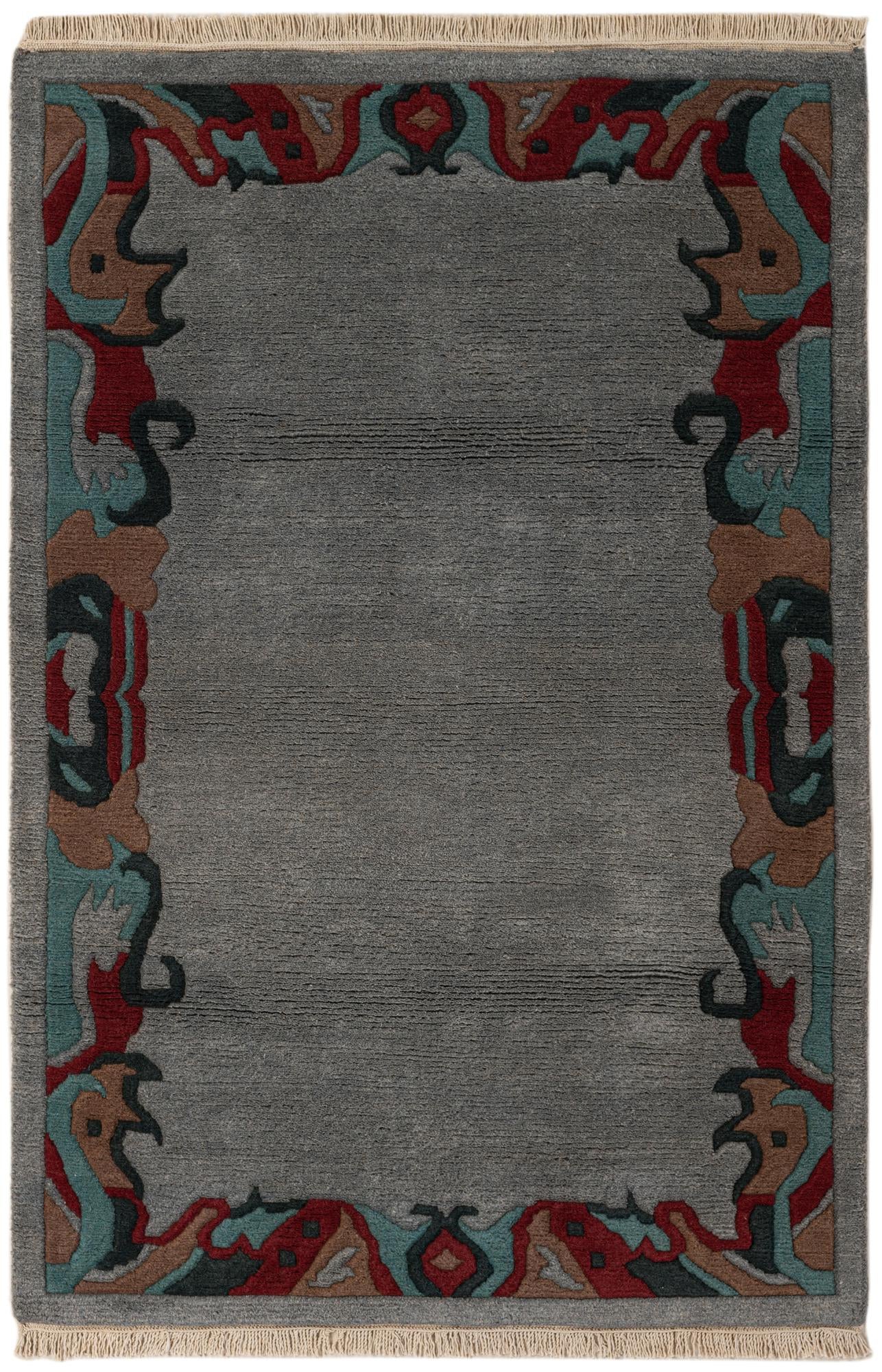 4' 3 x 6' 1 Hand Knotted Tibet Wool Rug