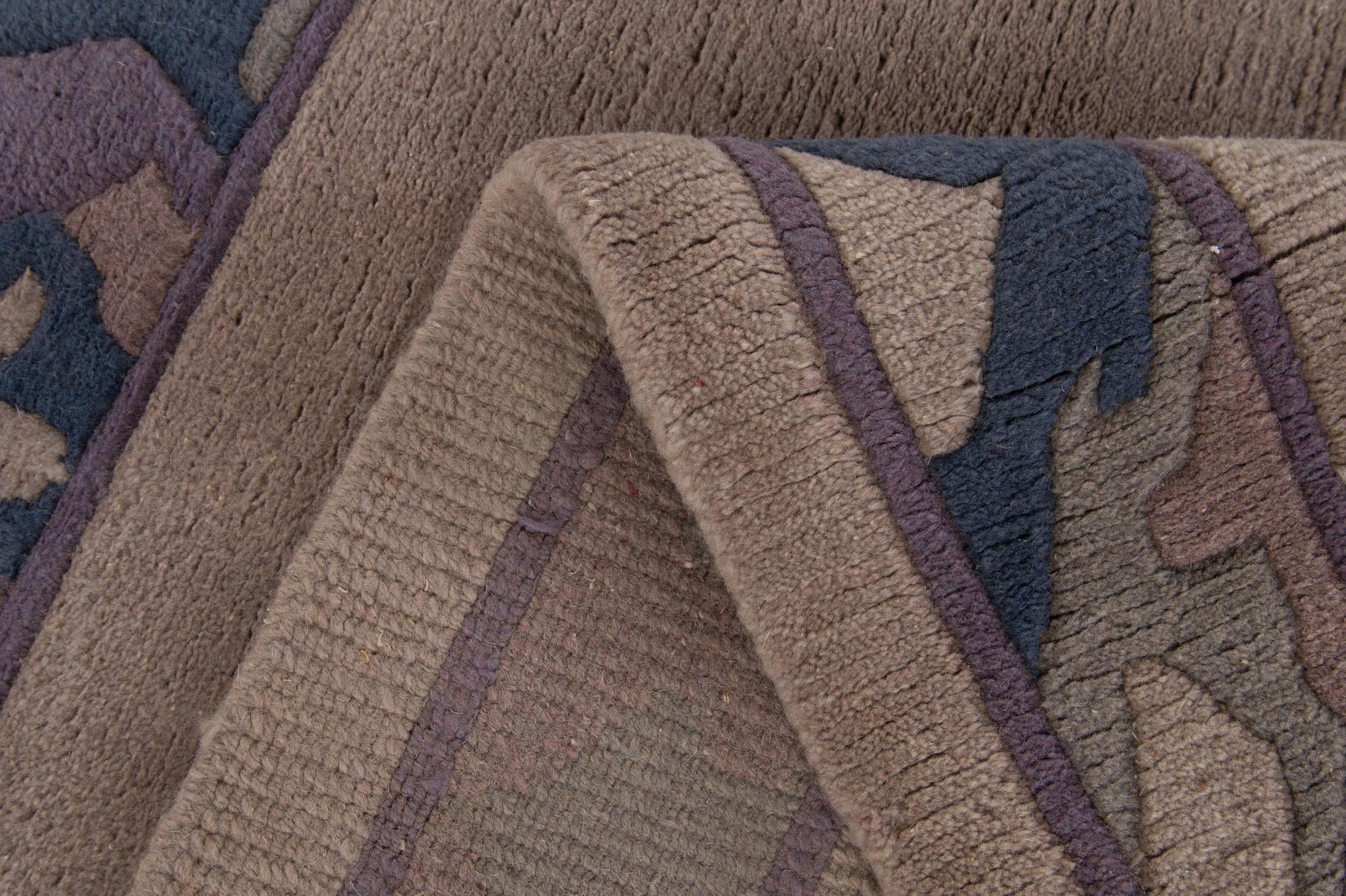 4' 3 x 6' 2 Hand Knotted Tibet Wool Rug