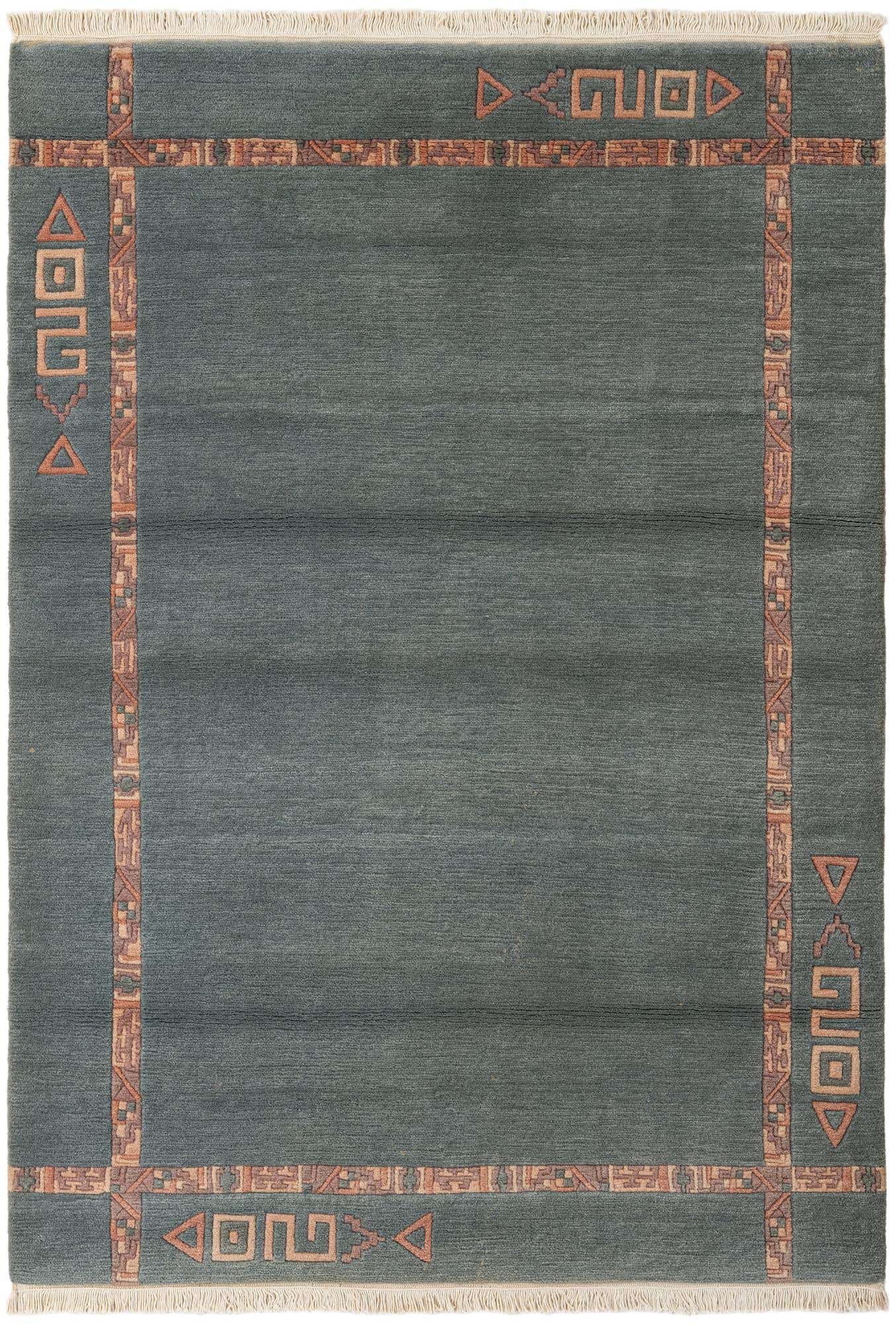 4' 2 x 5' 10 Hand Knotted Tibet Wool Rug