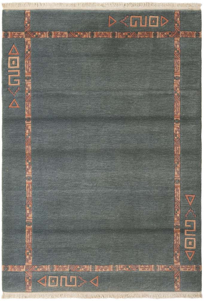 4' 2 x 5' 10 Hand Knotted Tibet Wool Rug