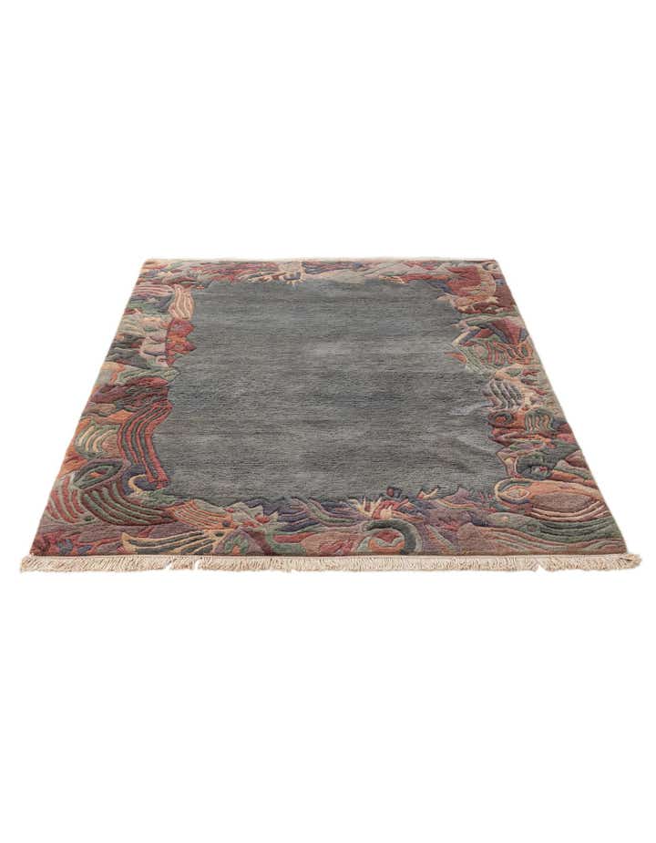 4' 3 x 5' 10 Hand Knotted Tibet Wool Rug