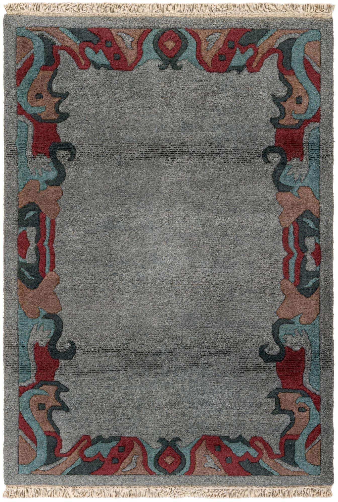 4' 2 x 5' 11 Hand Knotted Tibet Wool Rug