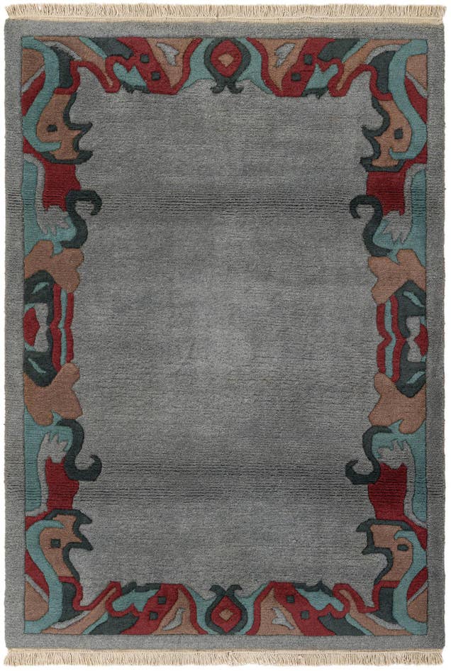 Detail image of 4' 2 x 5' 11 Hand Knotted Tibet Wool Rug