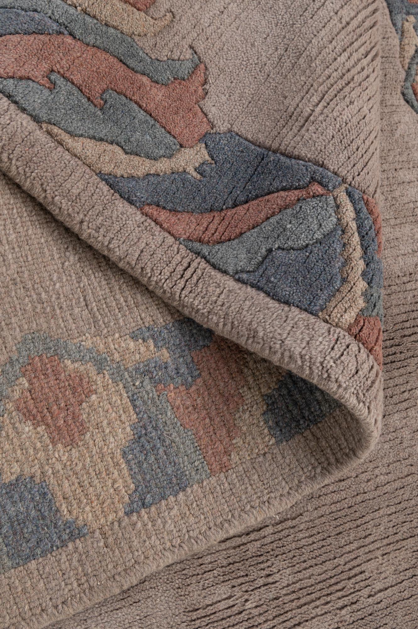 4' x 6' 2 Hand Knotted Tibet Wool Rug