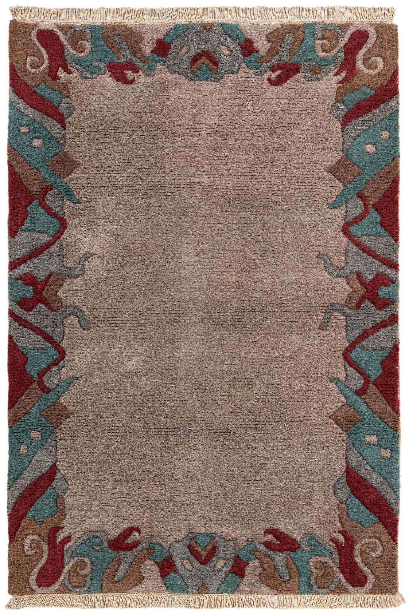 4' 1 x 5' 10 Hand Knotted Tibet Wool Rug