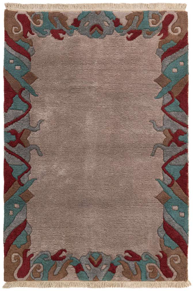 4' 1 x 5' 10 Hand Knotted Tibet Wool Rug