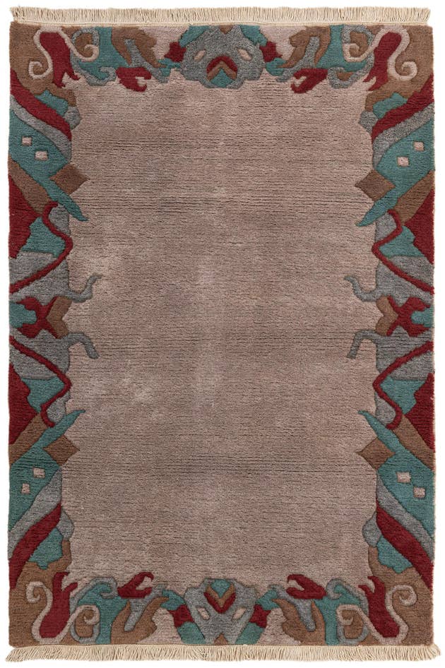 Detail image of 4' 1 x 5' 10 Hand Knotted Tibet Wool Rug