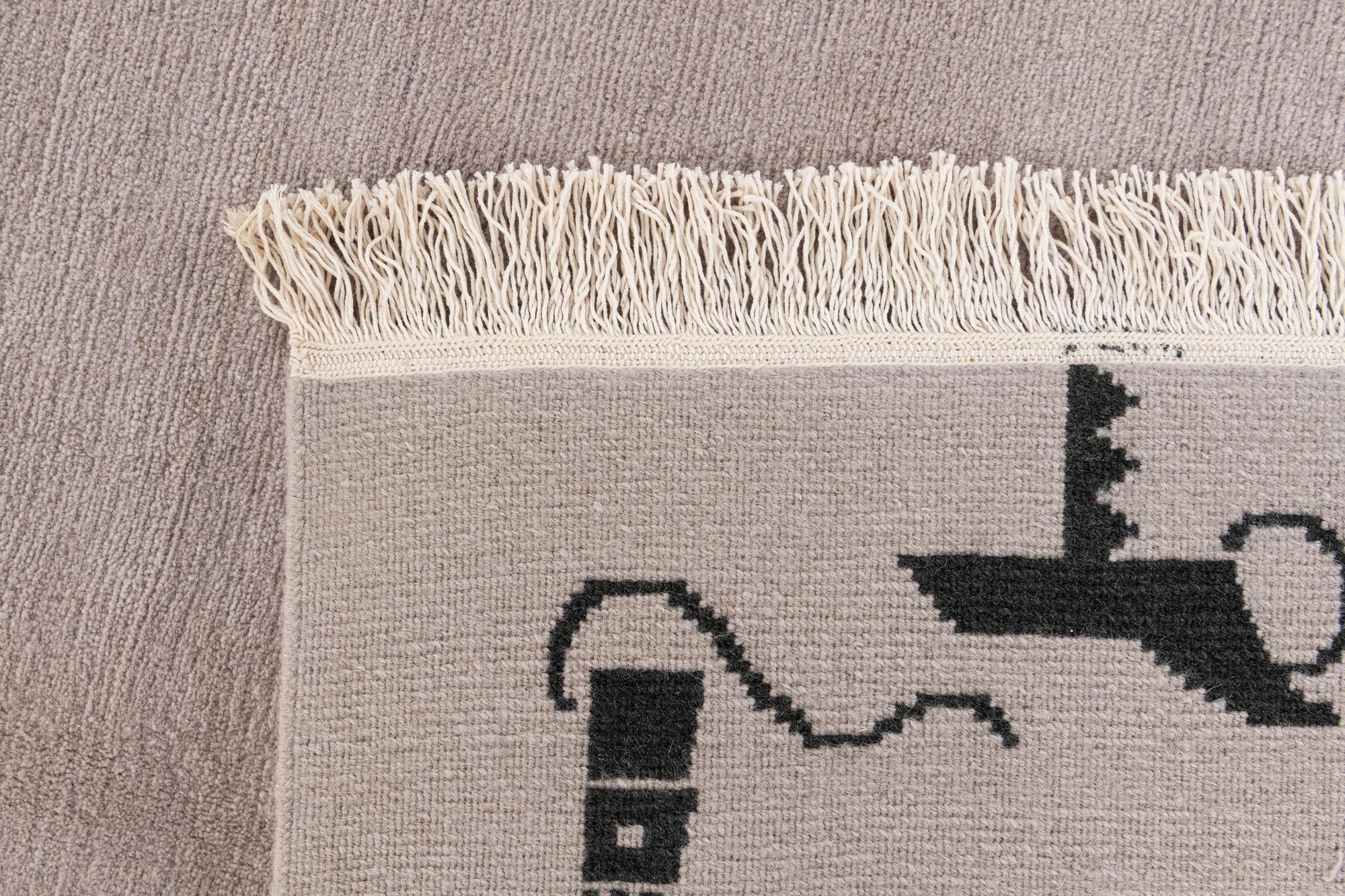 5' 7 x 7' 5 Hand Knotted Tibet Wool Rug