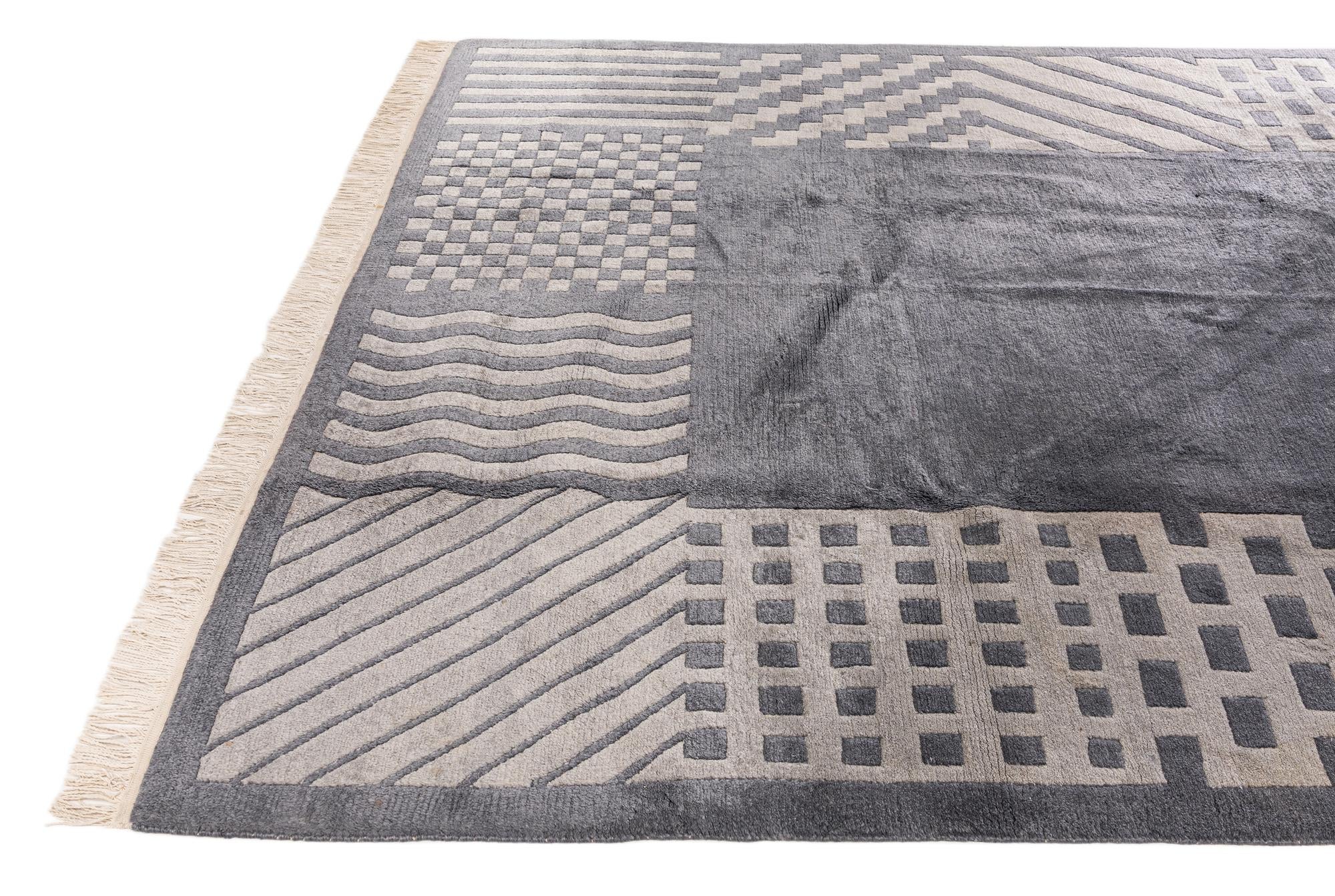 205cm x 300cm anudado a mano Tibet Alfombra Lana