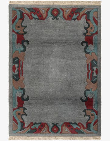 4' 2 x 5' 11 Hand Knotted Tibet Wool Rug