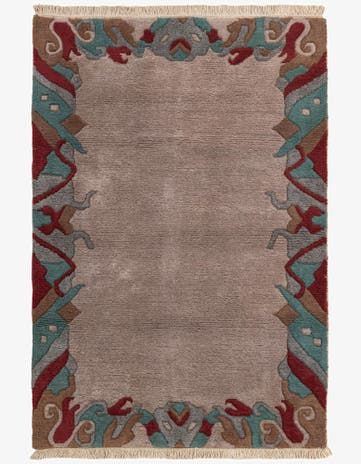 4' 1 x 5' 10 Hand Knotted Tibet Wool Rug