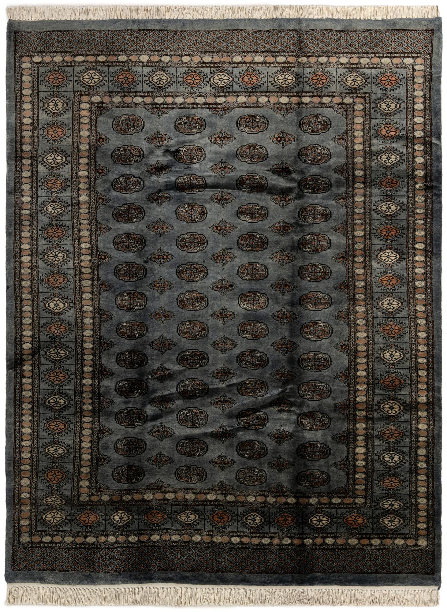 7' 6 x 9' 8 Hand Knotted Torkaman Persian Wool Rug