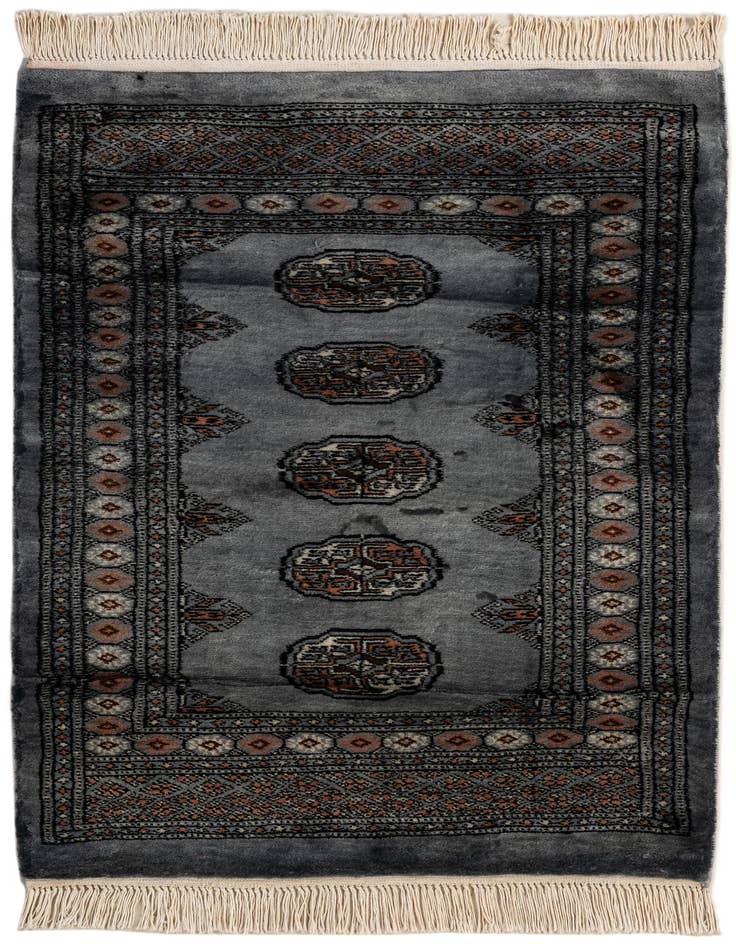 Detail image of 2' 8 x 4' 5 Hand Knotted Torkaman Persian Wool Rug