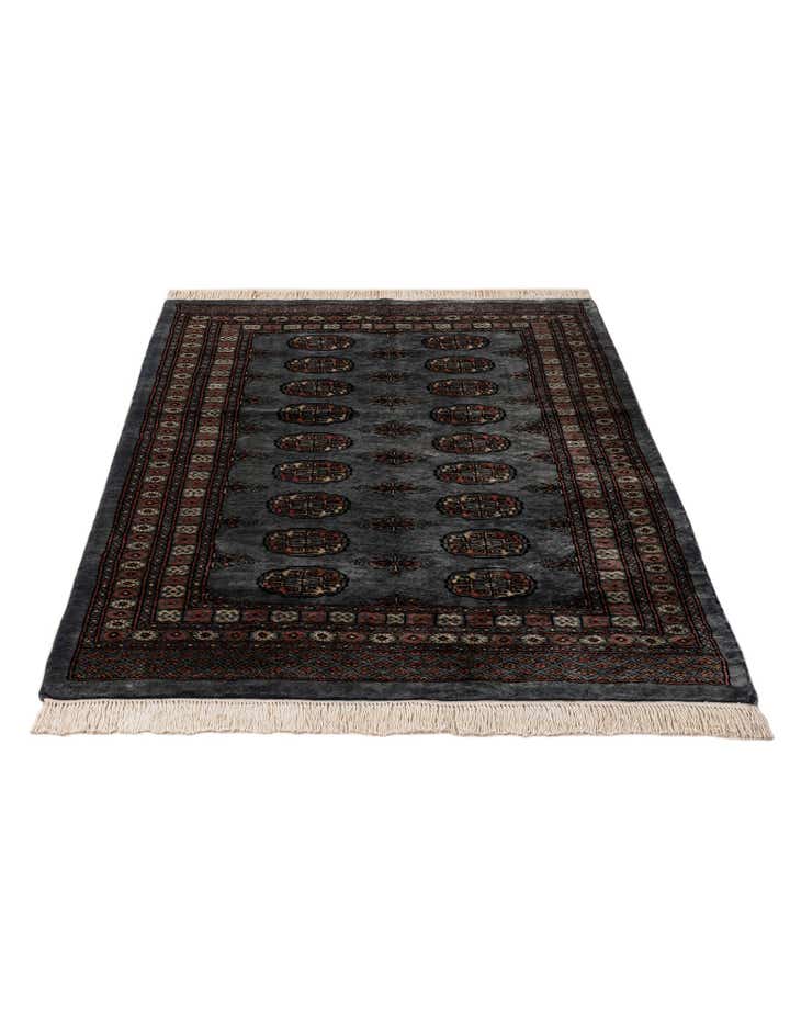 4' 3 x 5' 11 Hand Knotted Torkaman Persian Wool Rug