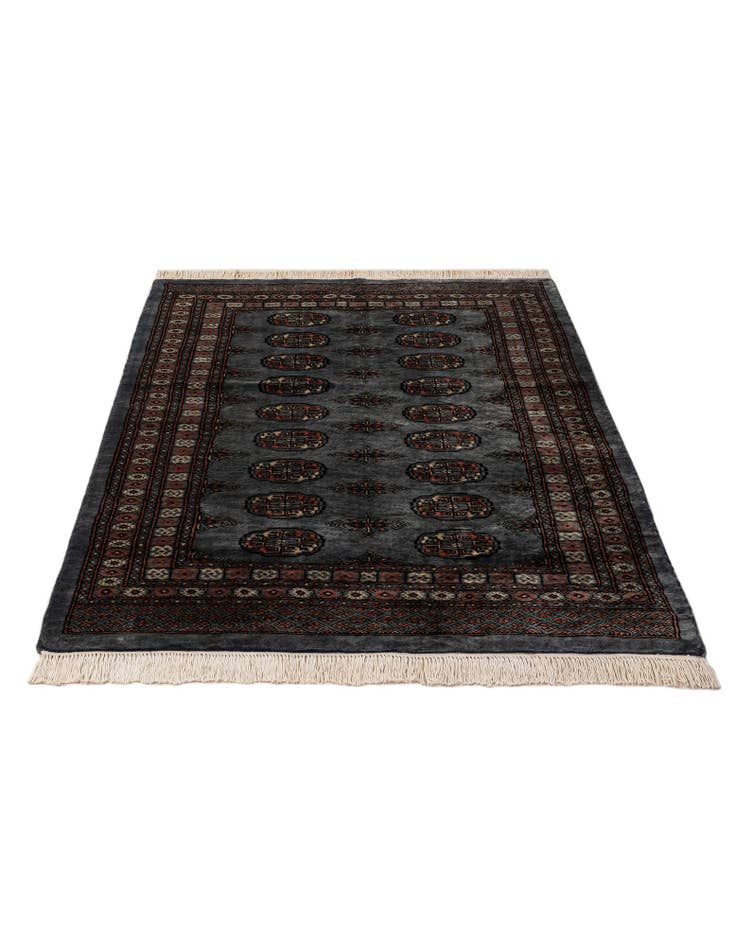 Detail image of 4' 3 x 5' 11 Hand Knotted Torkaman Persian Wool Rug