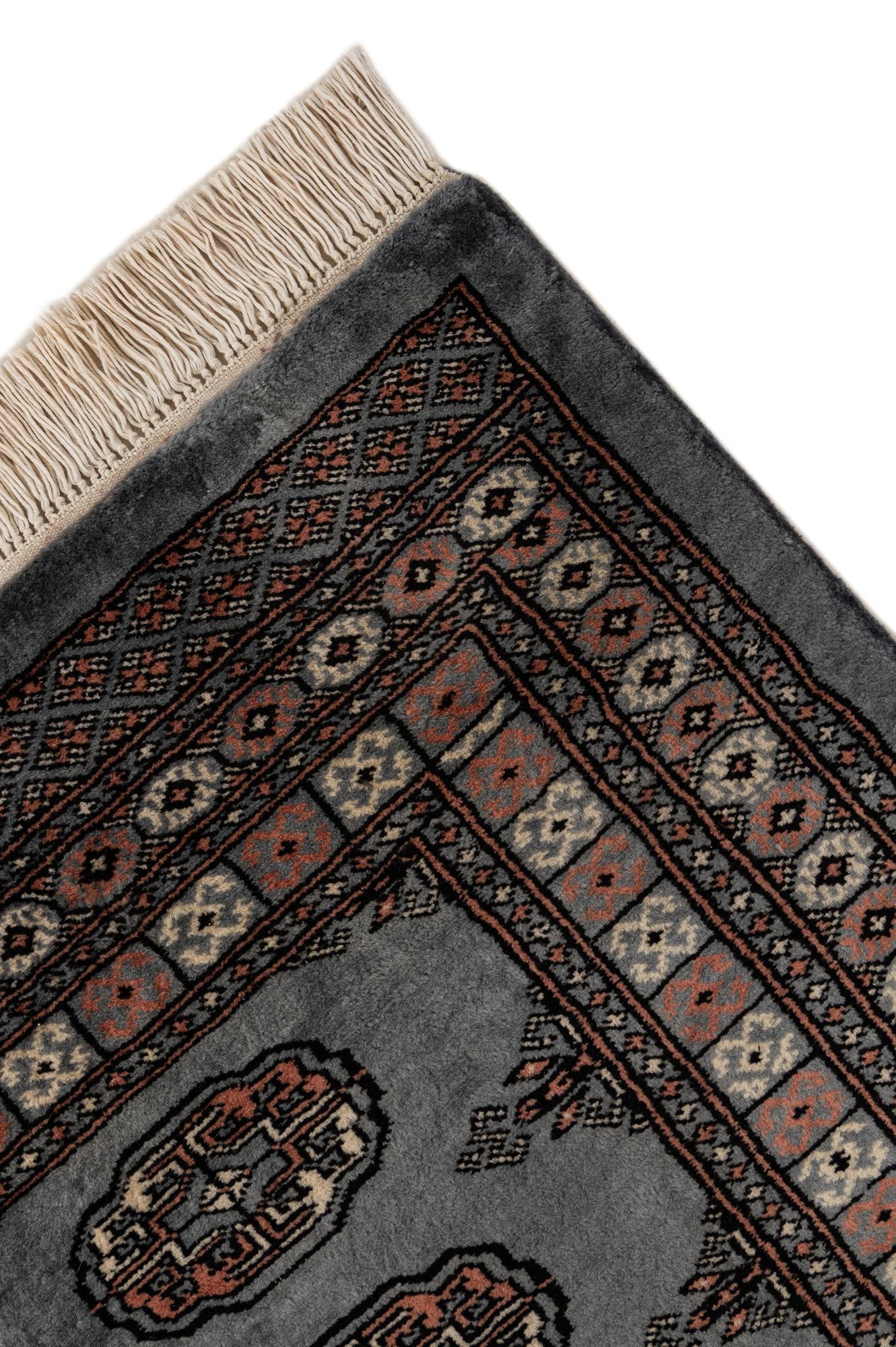4' 3 x 5' 11 Hand Knotted Torkaman Persian Wool Rug