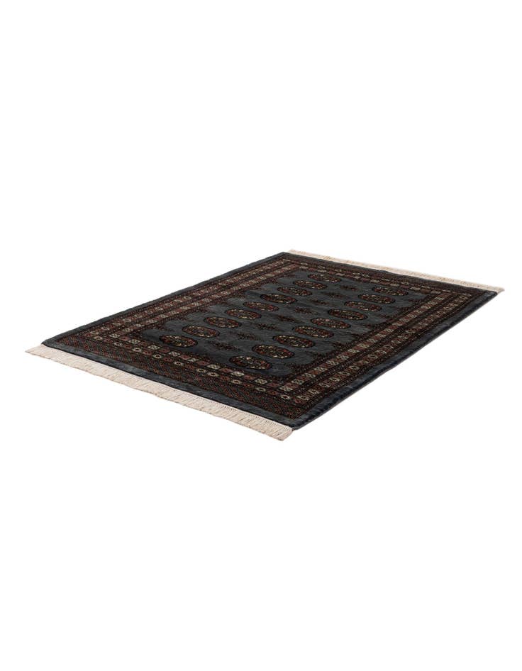 Detail image of 4' 3 x 5' 11 Hand Knotted Torkaman Persian Wool Rug