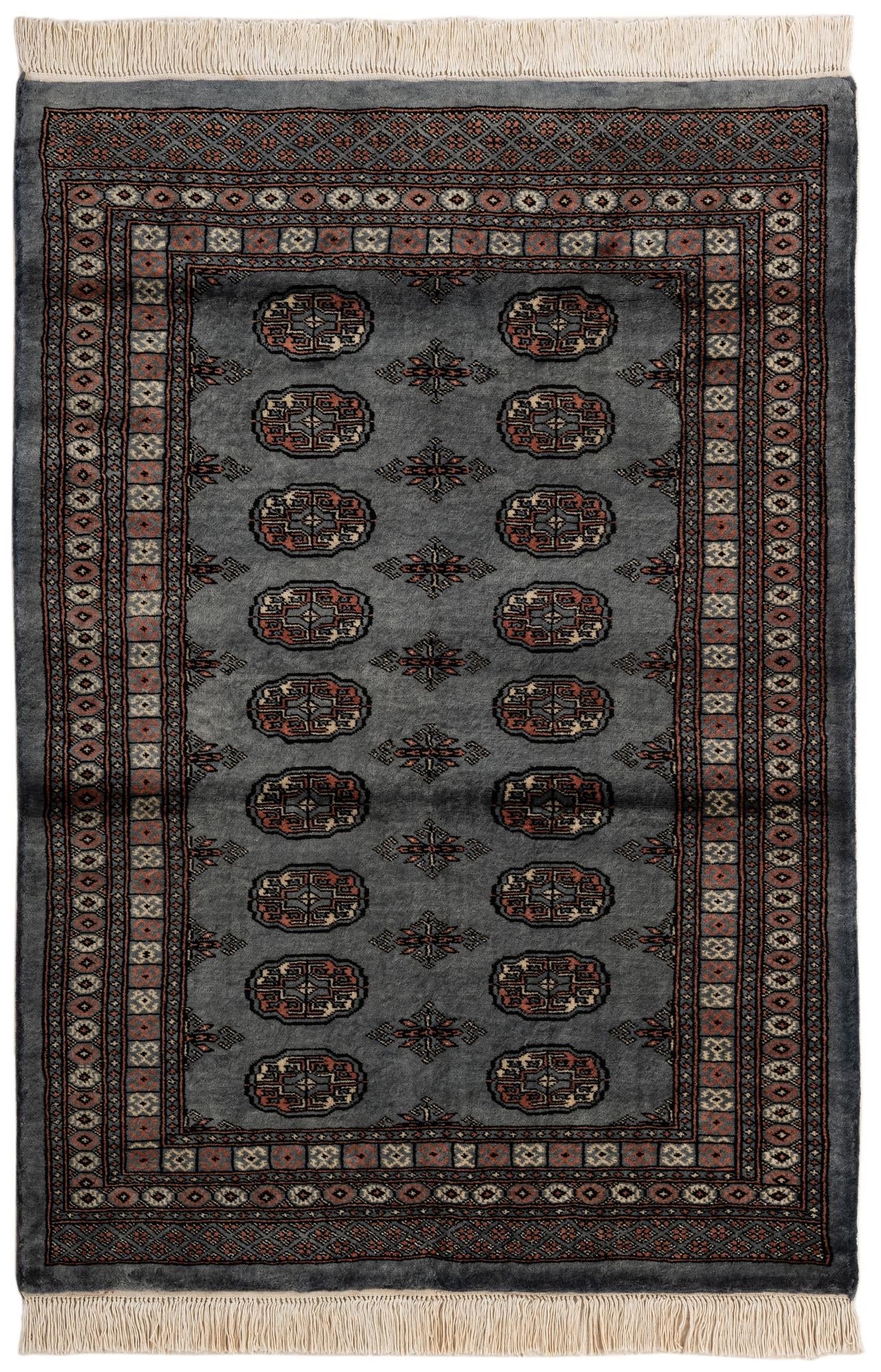 4' 3 x 5' 11 Hand Knotted Torkaman Persian Wool Rug