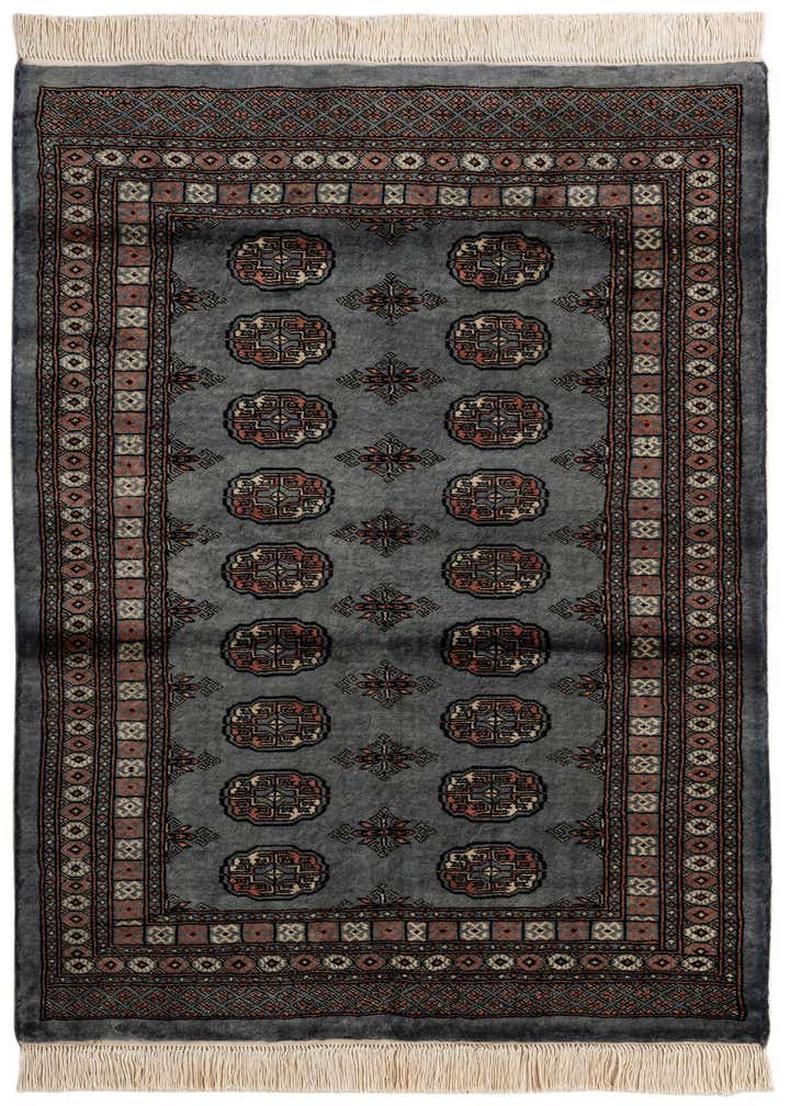 4' 3 x 5' 11 Hand Knotted Torkaman Persian Wool Rug