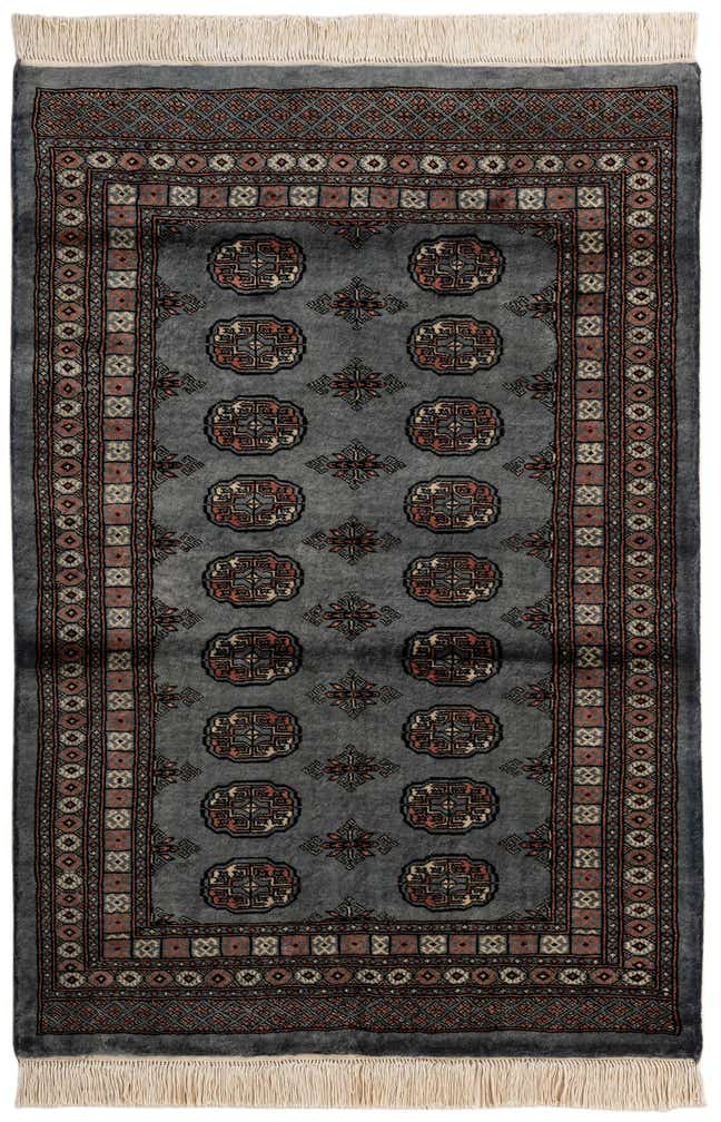 4' 3 x 5' 11 Hand Knotted Torkaman Persian Wool Rug