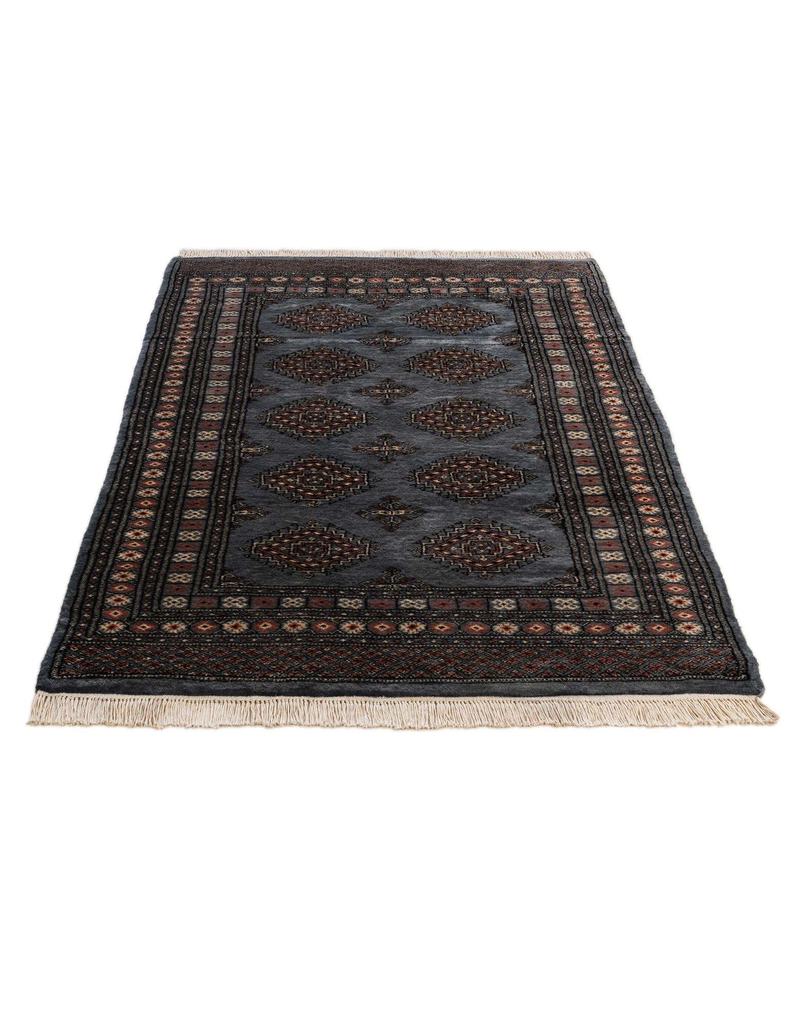 4' 3 x 6' 8 Hand Knotted Torkaman Persian Wool Rug