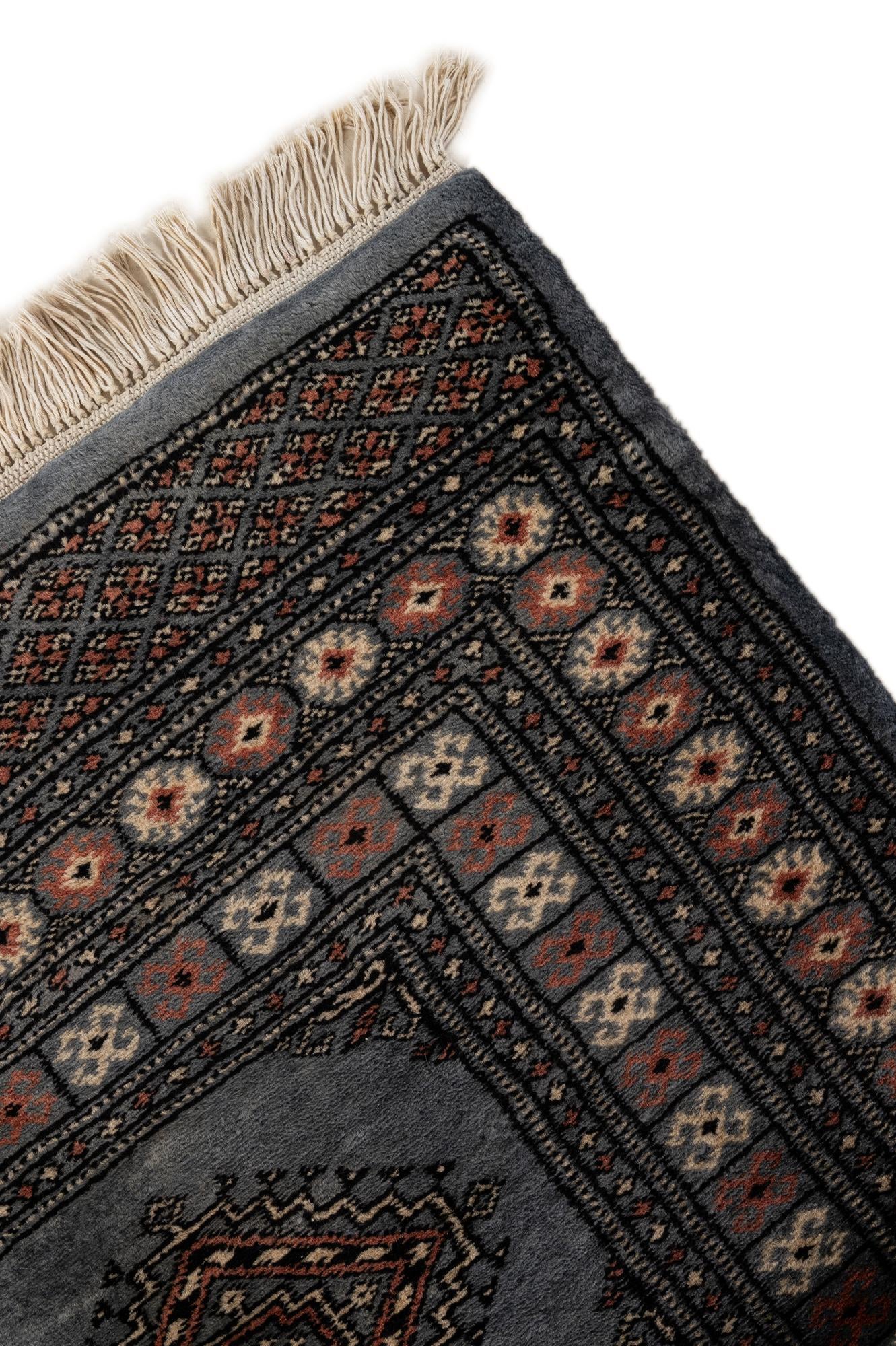 4' 3 x 6' 8 Hand Knotted Torkaman Persian Wool Rug