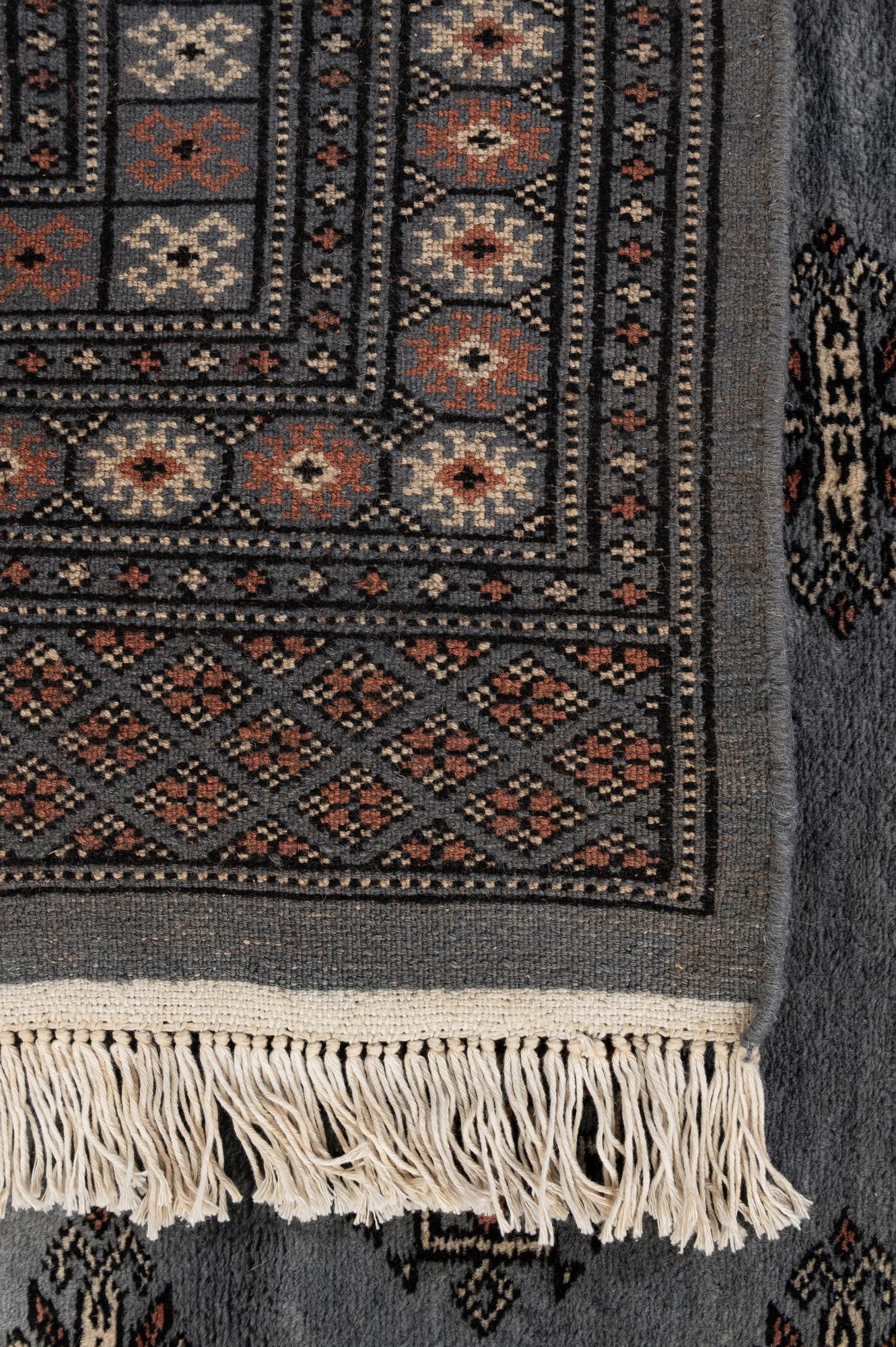 4' 3 x 6' 8 Hand Knotted Torkaman Persian Wool Rug
