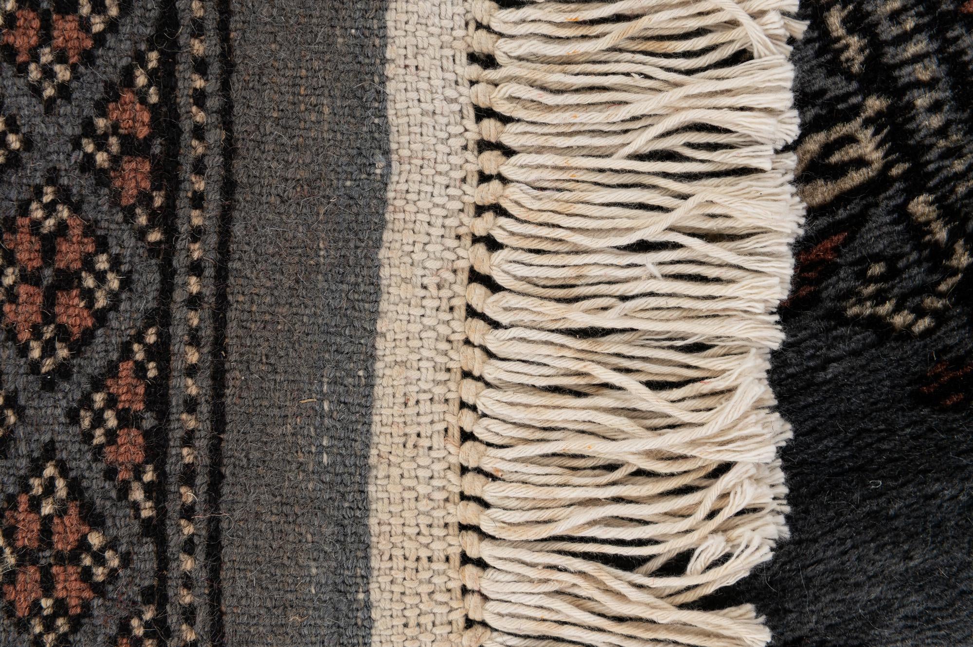4' 3 x 6' 8 Hand Knotted Torkaman Persian Wool Rug