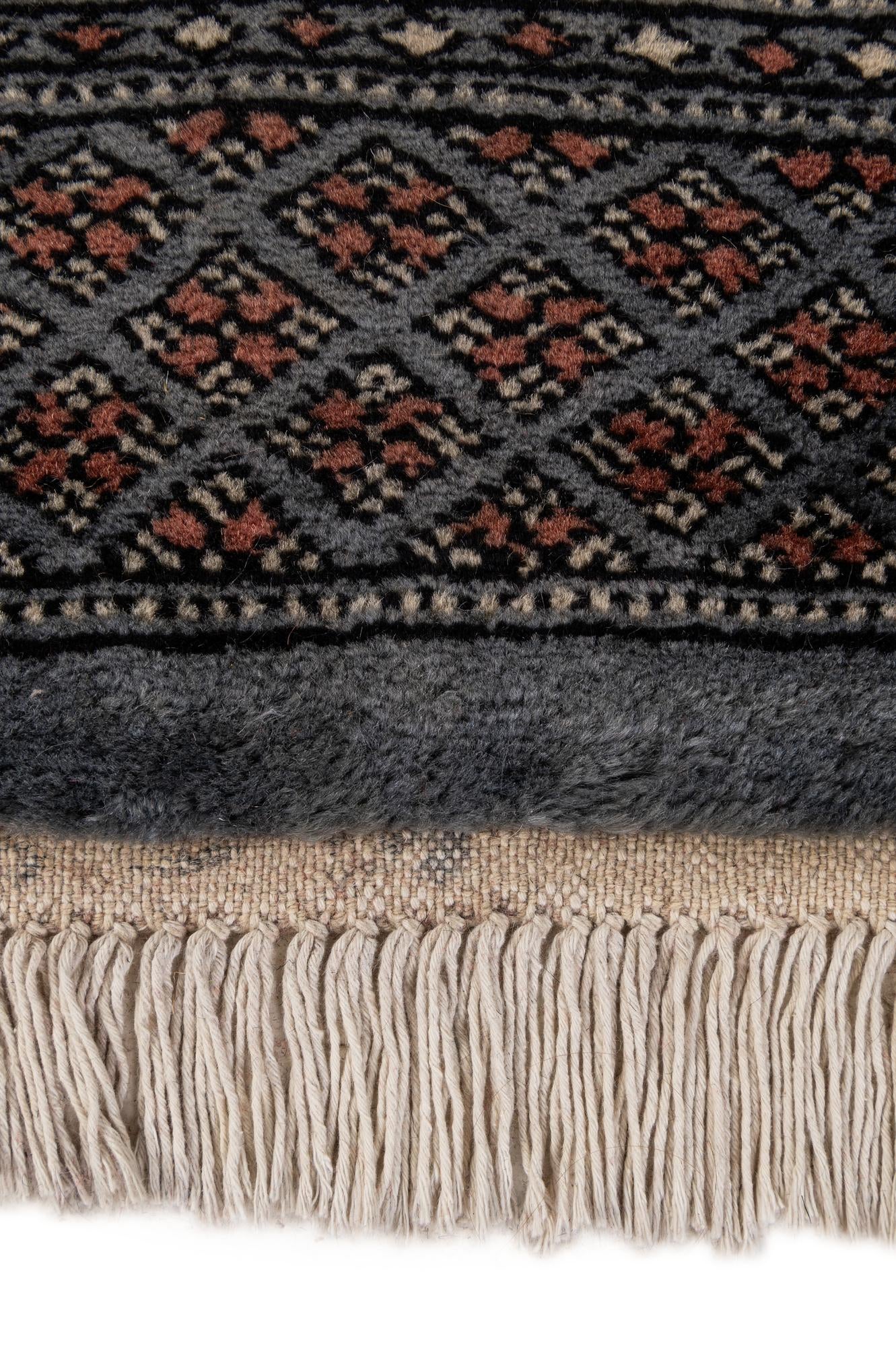 4' 3 x 6' 8 Hand Knotted Torkaman Persian Wool Rug