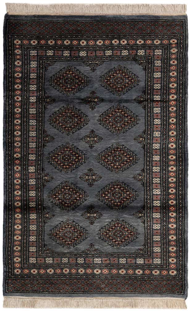 4' 3 x 6' 8 Hand Knotted Torkaman Persian Wool Rug