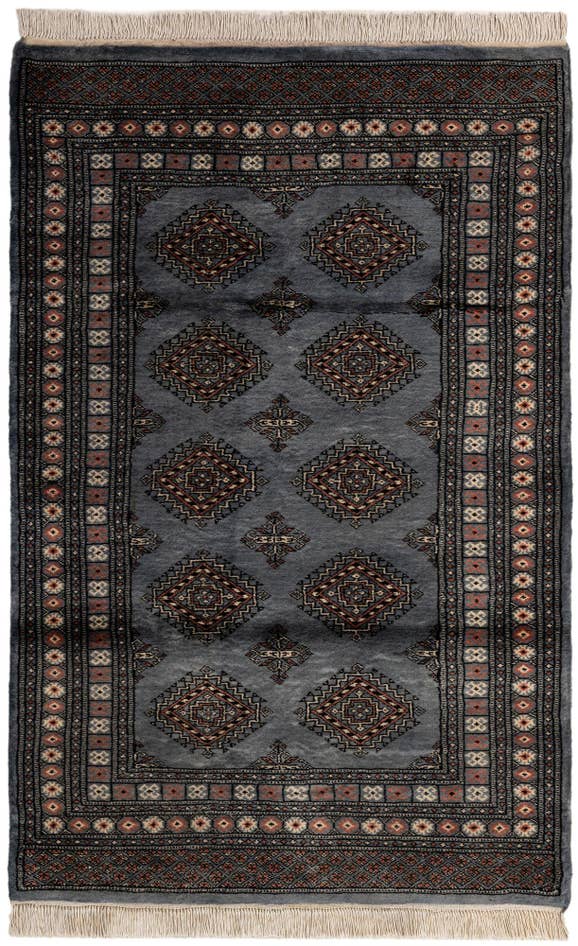 Detail image of 4' 3 x 6' 8 Hand Knotted Torkaman Persian Wool Rug