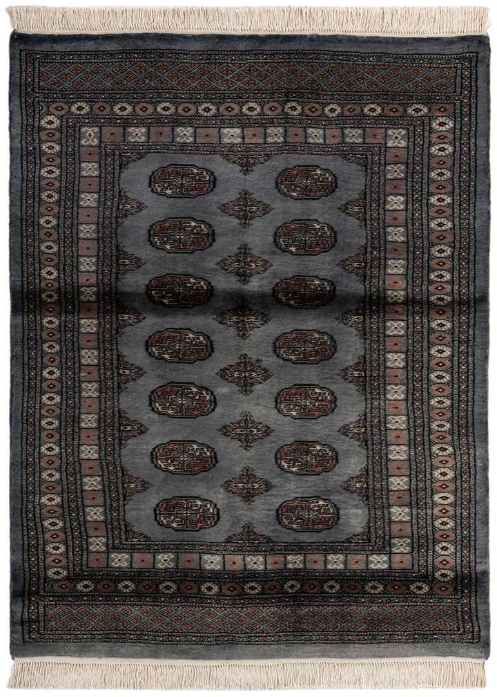 4' 2 x 6' 3 Hand Knotted Torkaman Persian Wool Rug
