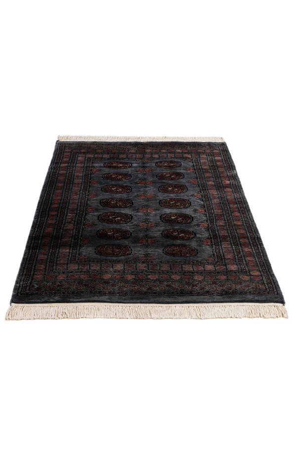 Detail image of 4' 1 x 5' 7 Hand Knotted Torkaman Persian Wool Rug