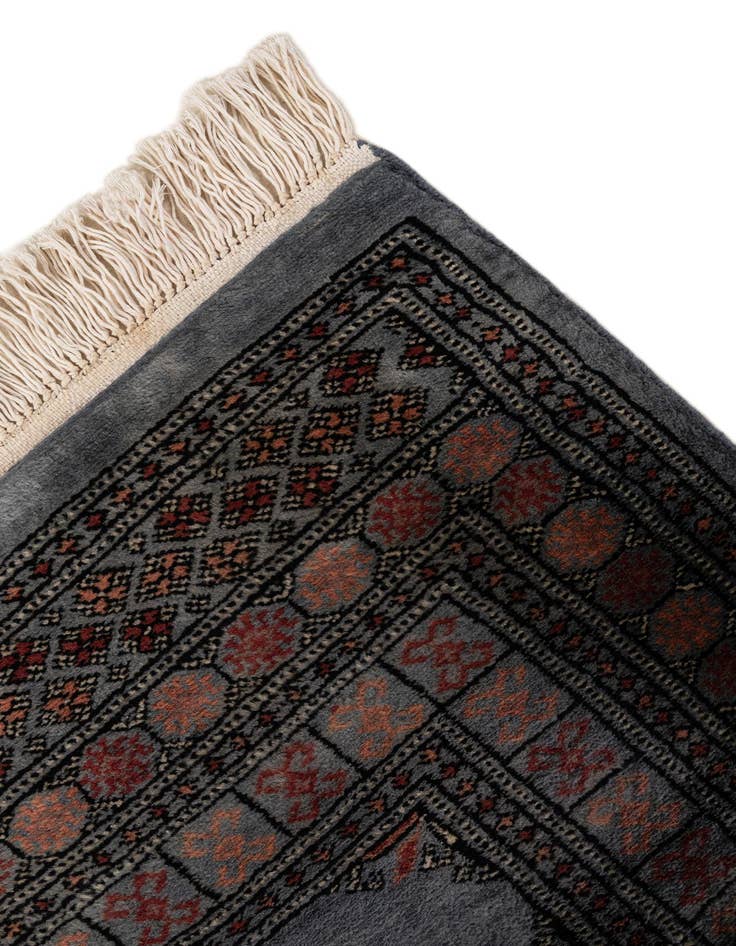 Detail image of 4' 1 x 5' 7  Hand Knotted Torkaman Persian Wool Rug