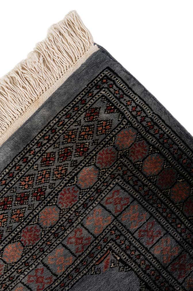 4' 1 x 5' 7 Hand Knotted Torkaman Persian Wool Rug