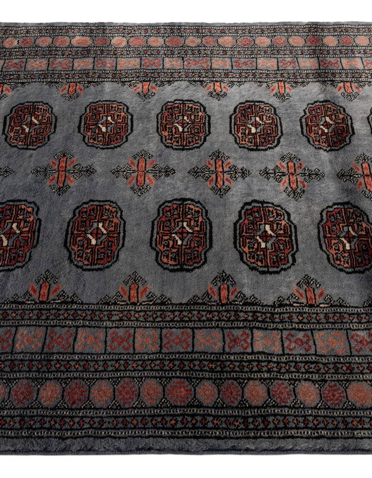 Detail image of 4' 1 x 5' 7 Hand Knotted Torkaman Persian Wool Rug