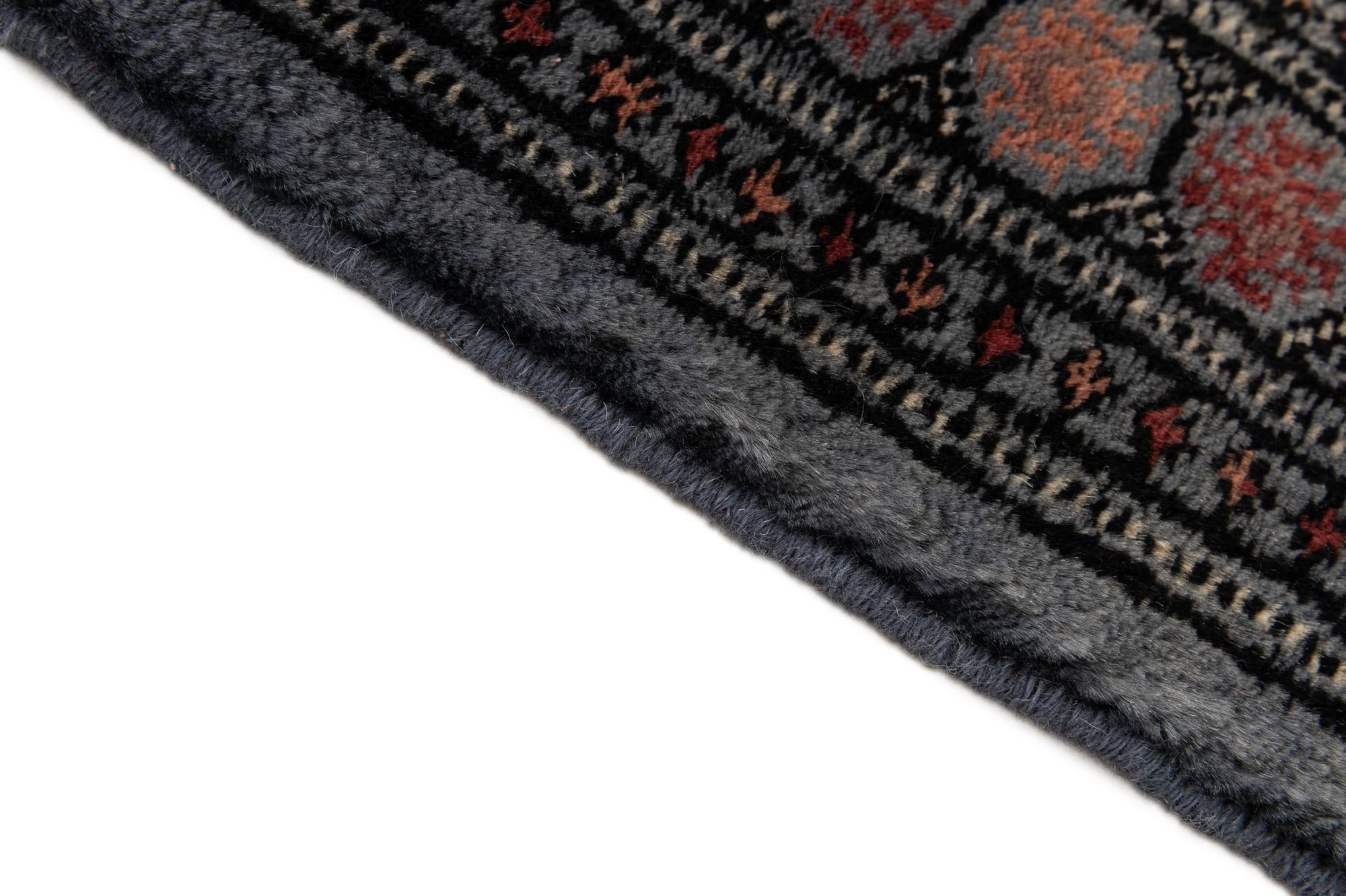 4' 1 x 5' 7 Hand Knotted Torkaman Persian Wool Rug