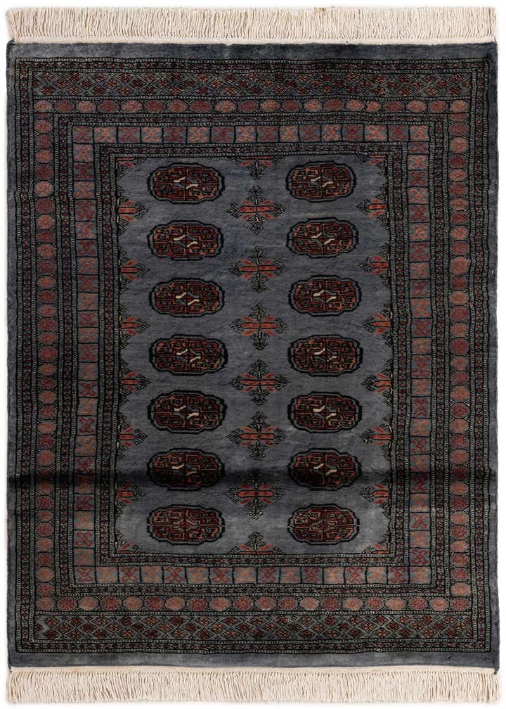 4' 1 x 5' 7 Hand Knotted Torkaman Persian Wool Rug