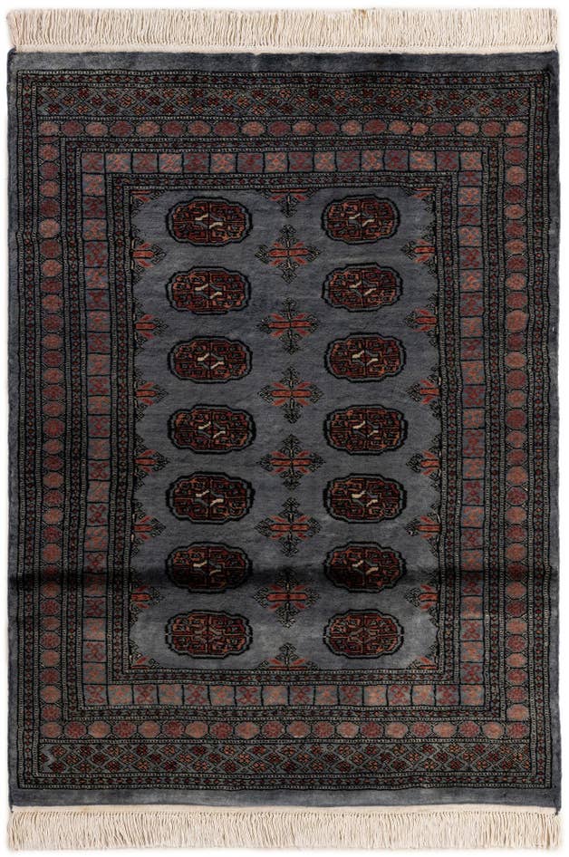 Detail image of 4' 1 x 5' 7 Hand Knotted Torkaman Persian Wool Rug