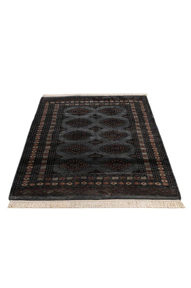 Detail image of 4' 2 x 5' 9 Hand Knotted Torkaman Persian Wool Rug