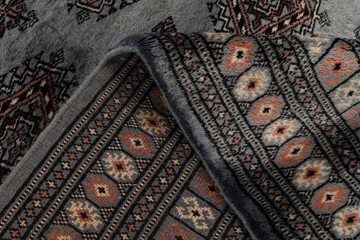 4' 2 x 5' 9 Hand Knotted Torkaman Persian Wool Rug