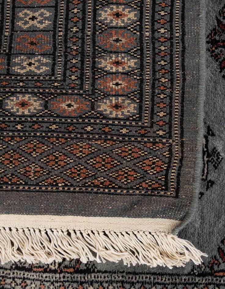 Detail image of 4' 2 x 5' 9  Hand Knotted Torkaman Persian Wool Rug